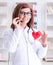 The heart doctor in telemedicine medical concept
