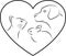 Heart with dog, cat and rabbit, veterinarian logo, animals logo, icon, animal keeper logo, animal keeper icon