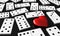 Heart and domino blocks