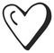 Heart doodle icon. Love symbol. Romantic sign