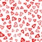 Heart doodles seamless pattern. Love illustration hearts hand drawn background. Vector