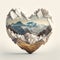 Heart. Double exposure heart. love for mountains poster. valentines day background