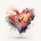 Heart. Double exposure heart. love poster. valentines day background