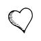 Heart drawing icon. sketch isolated object