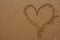 Heart drawn in sand