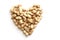 Heart from Dried peanuts in closeup