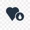 Heart Drop vector icon isolated on transparent background, Heart