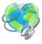 Heart Earth World Globe Stethoscope Health Concept