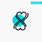 Heart, Eight, Typography turquoise highlight circle point Vector icon