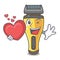 With heart electric shaver isolated with in mascot