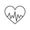 Heart with Electrocardiogram Outline Icon