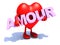 Heart that embraces word amour