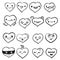 Heart emotions set. Vector background