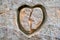 A heart engraved in the rock. Sandstone cliffs is approximately one kilometre long and is located on the left side of