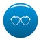 Heart eyeglasses icon blue