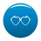 Heart eyeglasses icon blue vector