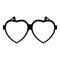 Heart eyeglasses icon, simple style.