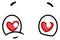 Heart eyes icon. Comic love expression in retro style