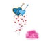 Heart fall for Valentine`s Day.