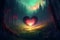 Heart fantasy forest. Generate Ai