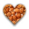 Heart filled with apricot stones