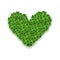 Heart filled with Realistic Clover leaves for St. Patricks Day holiday. Shamrock grass symbol. Lucky flower for Irish
