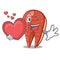 With heart fish slice mascot cartoon