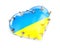 Heart with the flag of ukraine nailed