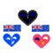 Heart with flags day backgroud austrlia.