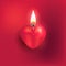 Heart flame burning candle fire Love Valentine card