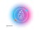 Heart flame line icon. Love fire emotion sign. Gradient blur button. Vector