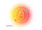 Heart flame line icon. Love fire emotion sign. Gradient blur button. Vector