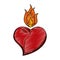 Heart with flamme tattoo scribble