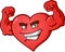 Heart Flexing Muscles Cartoon Character