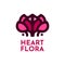 heart flora flower nature logo concept design illustration