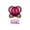 heart flora flower nature logo concept design illustration