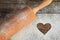 Heart, flour and rolling pin