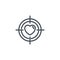 Heart focus vision icon line design