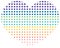 Heart formed by colourful polka dots