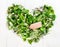 Heart formed of fresh culinary herbs