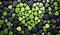 Heart formed by green and black stones. AI generated