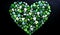 Heart formed by green and black stones. AI generated