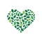 Heart formed by leaves. Vector logo design