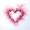 Heart formed from pink smoke on a white background. Heart as a symbol of affection and