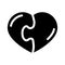 Heart found soul mate glyph icon vector illustration