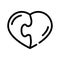 Heart found soul mate line icon vector illustration