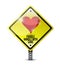 Heart fragile handle with care sign illustration