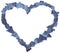 Heart frame made of denim jeans pieces