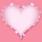 Heart frame Pink Sky with frame. valentines Cartoon Background. Bright Illustration for Design