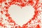 Heart frame of red confetti - background,copy space